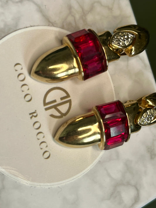 š MID-CENTURY LUXURY: 1950s Pannetta - Art Nouveau Ruby Intaglio