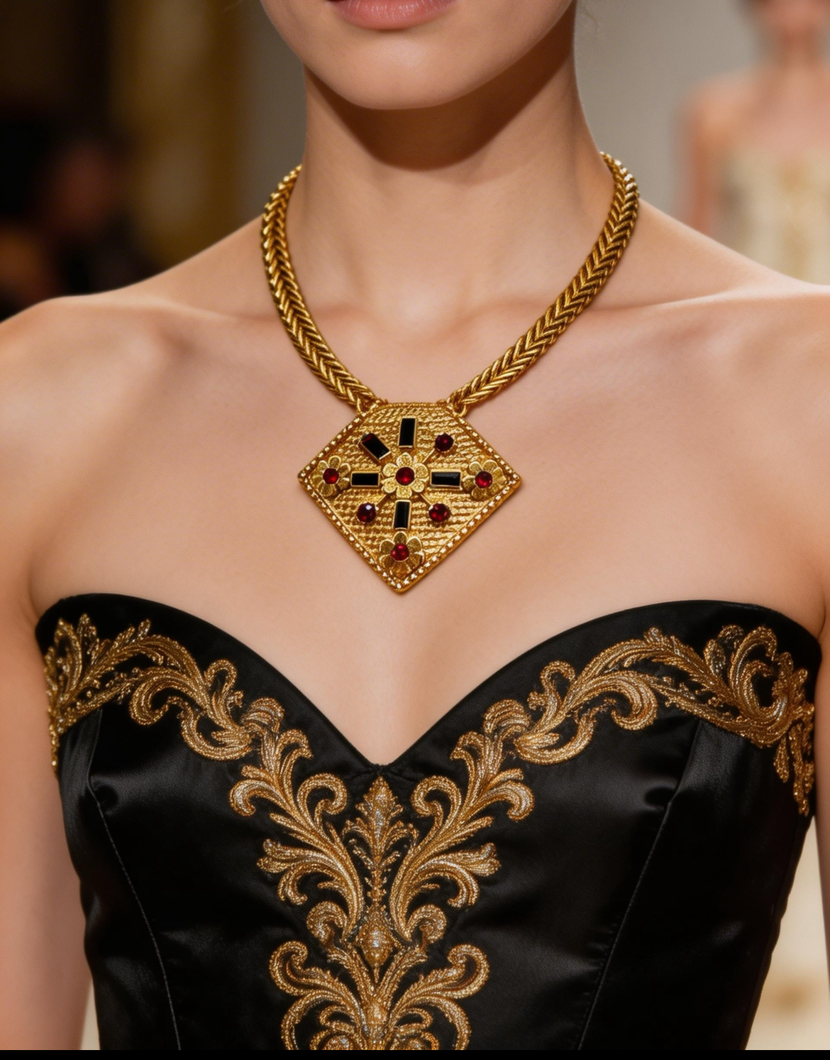 🏛️ BYZANTINE LUXURY: Jean Louis Scherrer 1980s - Italian Mosaic Masterpiece