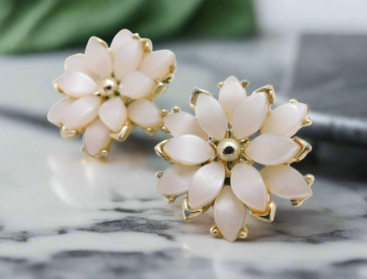 š SCULPTURAL ELEGANCE: Kramer 1950s - Moonglow Statement Earrings