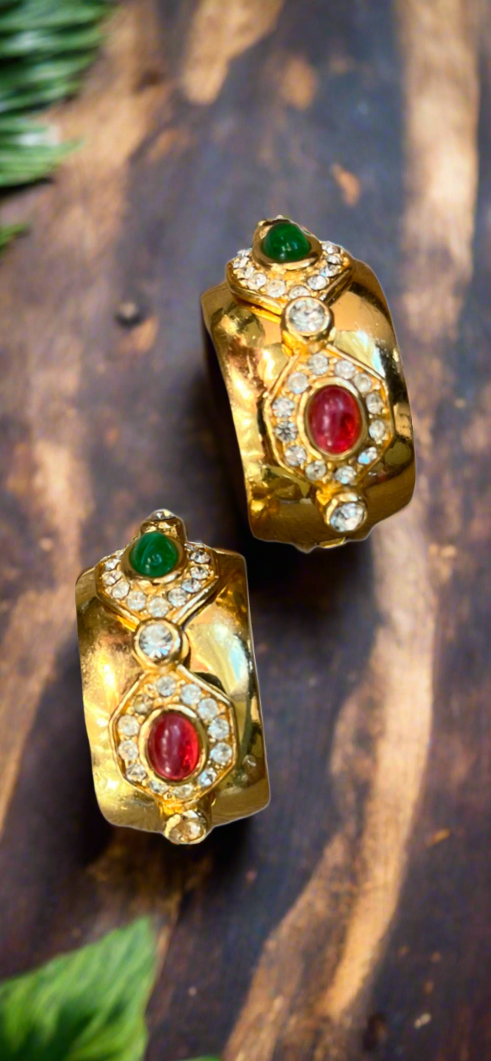Vintage 80s Dior Moghul Gripoix Earrings