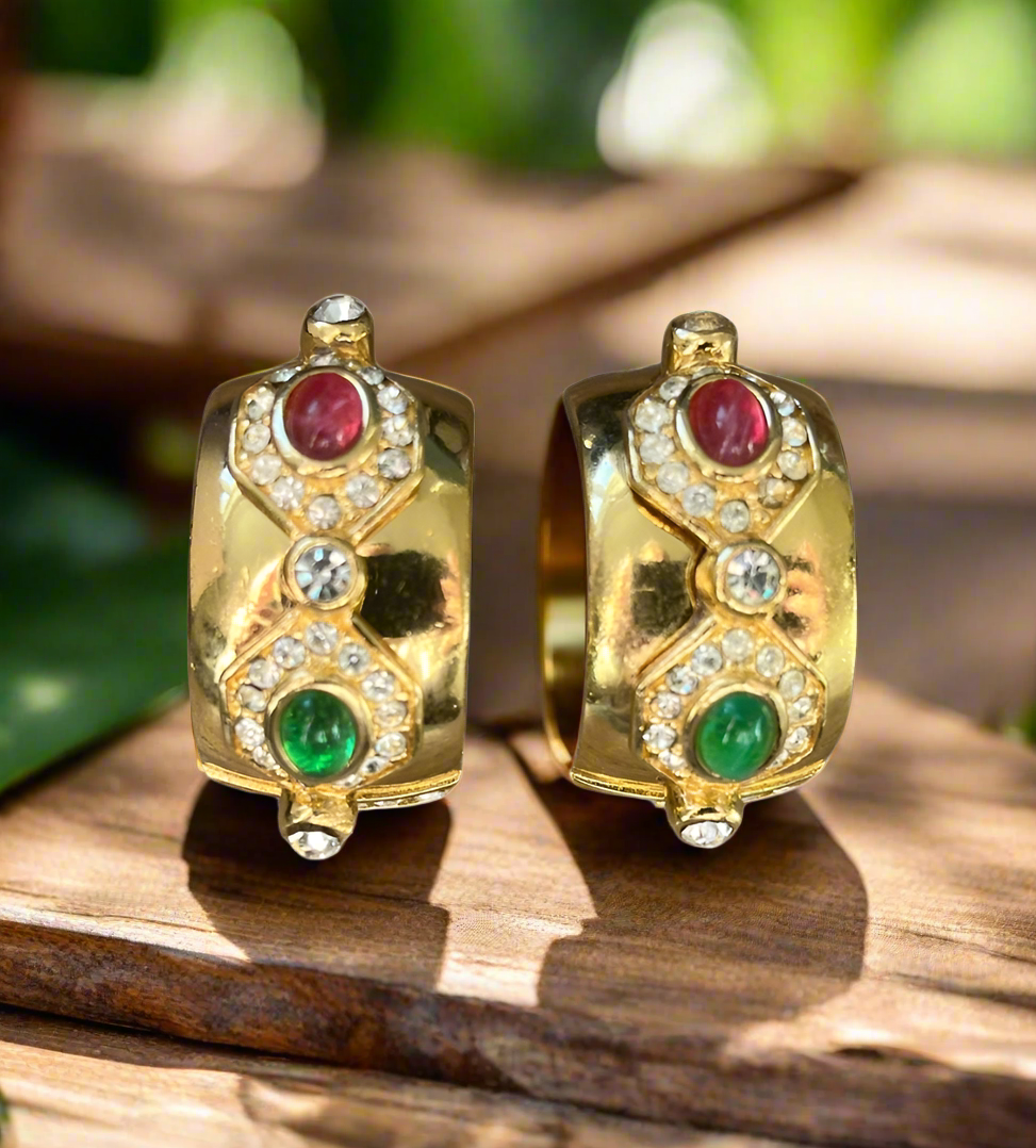 Vintage 80s Dior Moghul Gripoix Earrings