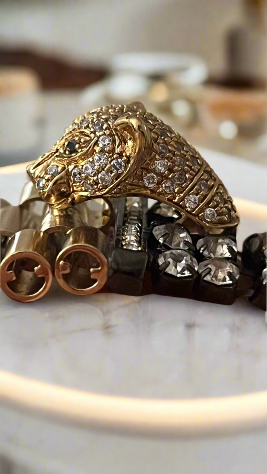 🐆 COMPLETE THE SET: Iosselliani 90s Cheetah Bracelet - Crystal Luxury