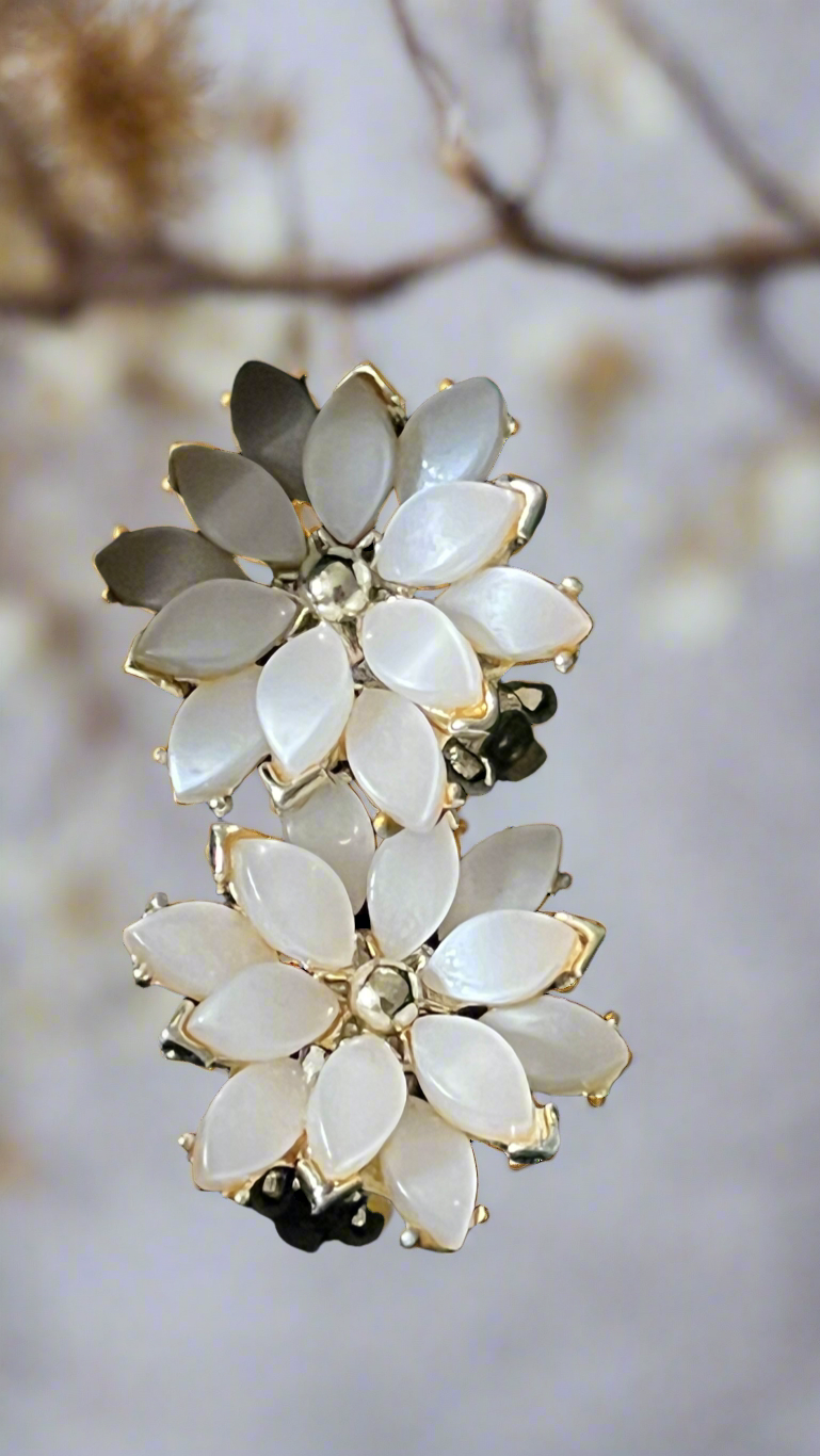 π SCULPTURAL ELEGANCE: Kramer 1950s - Moonglow Statement Earrings