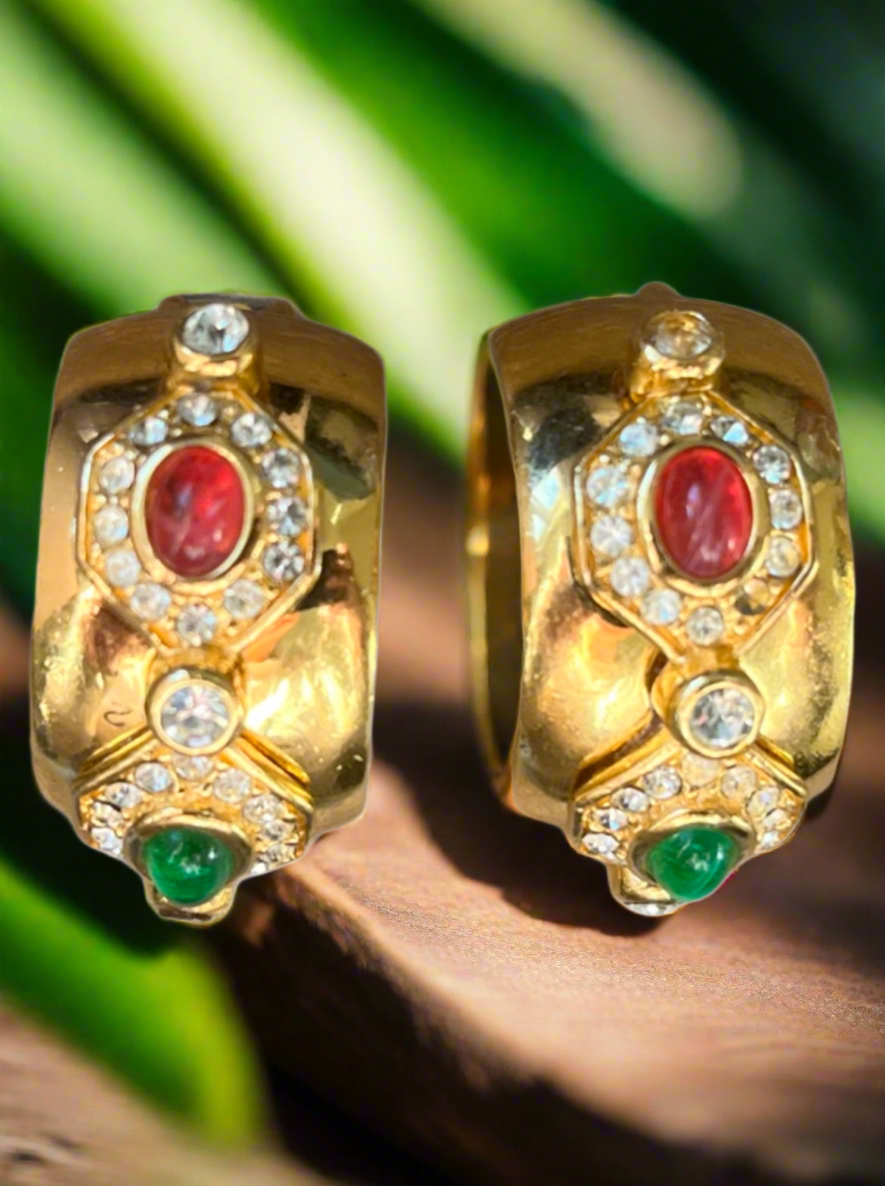 Vintage 80s Dior Moghul Gripoix Earrings