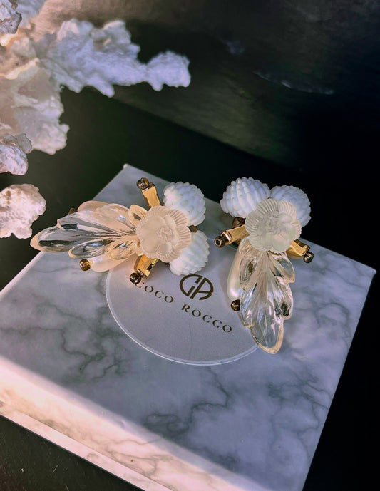 💎 VINTAGE STARTER: 1940s Pearl Lucite - Perfect Wedding Earrings