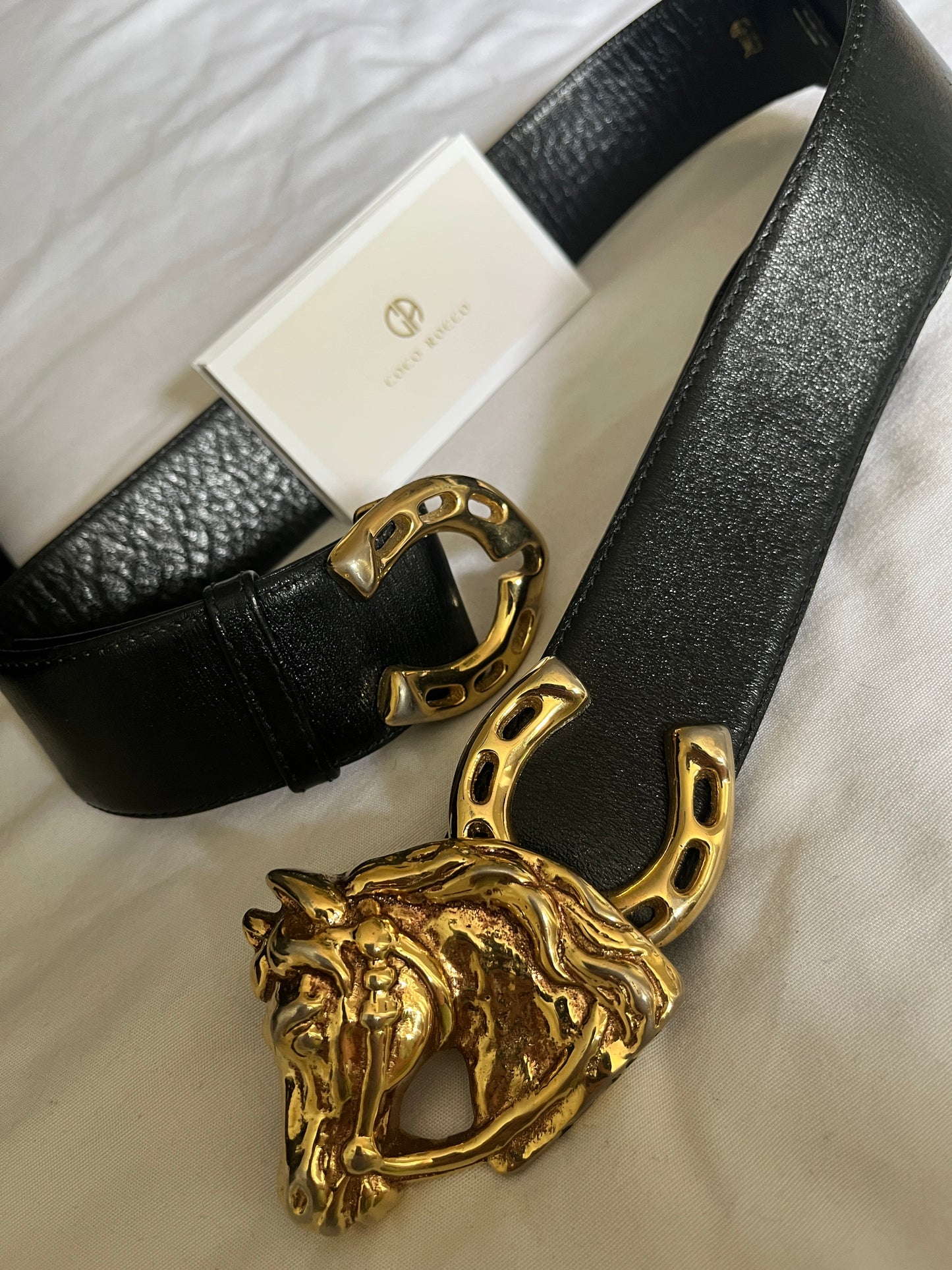 🐎 EQUESTRIAN ELEGANCE: 1980s Vintage Horse Head Buckle Belt - Statement Leather Accessory