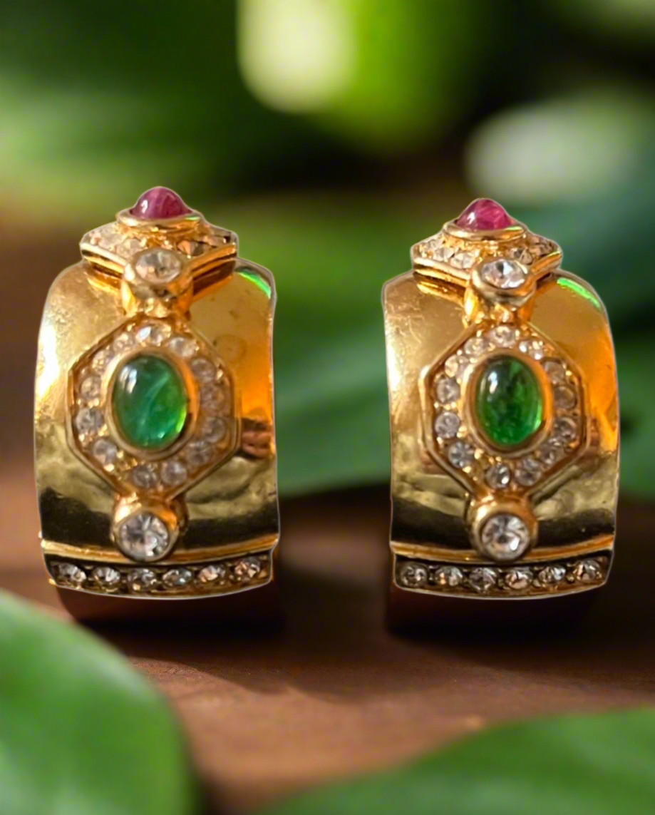 Vintage 80s Dior Moghul Gripoix Earrings