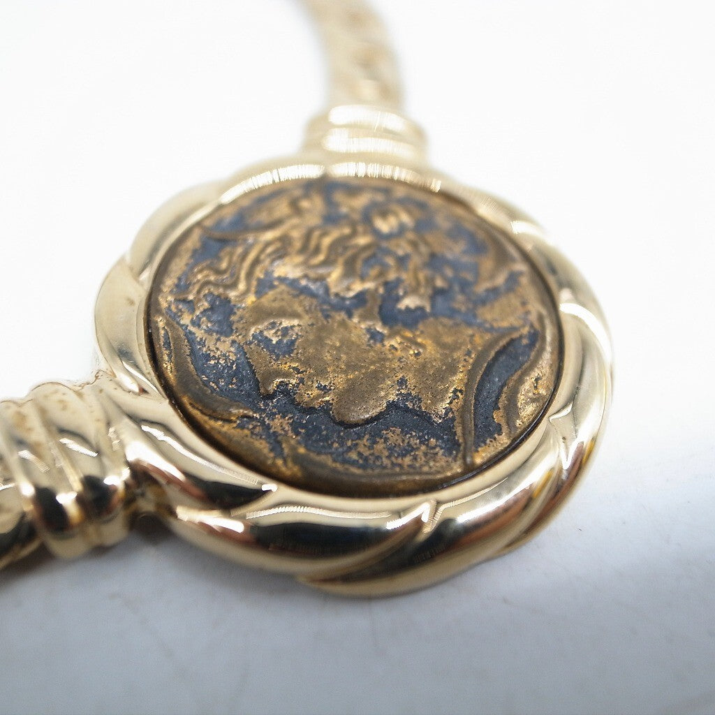 🏛️ ANCIENT GLORY: 1950s Alexander the Great Medallion Necklace - Gold Plated Statement Piece
