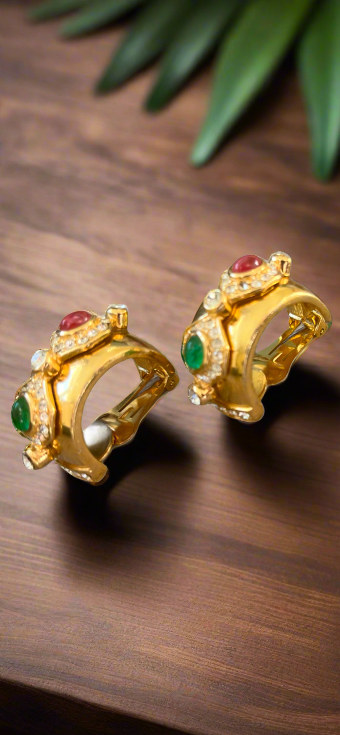 Vintage 80s Dior Moghul Gripoix Earrings