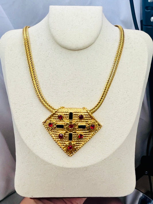 🏛️ BYZANTINE LUXURY: Jean Louis Scherrer 1980s - Italian Mosaic Masterpiece