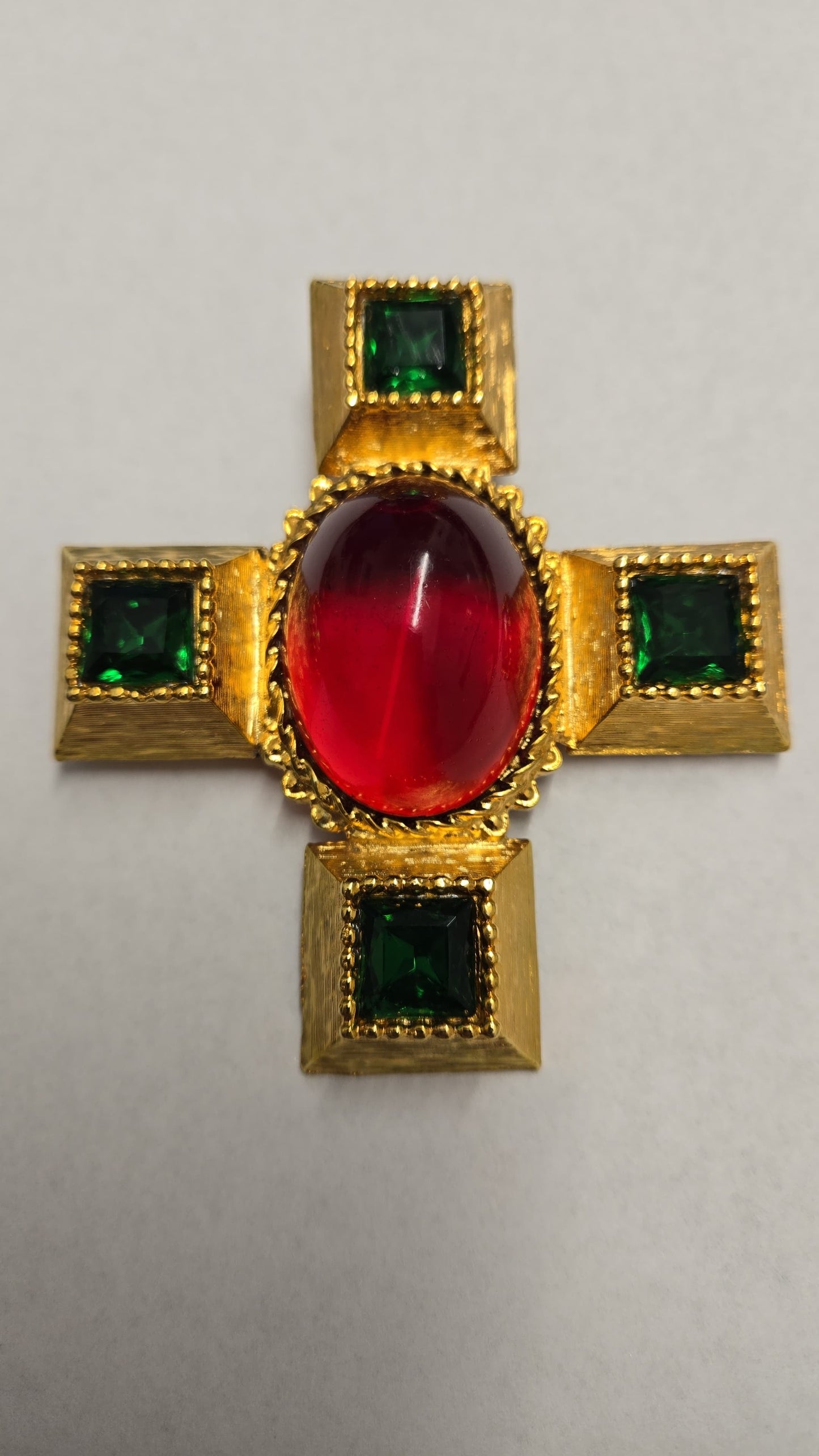 Vintage Kenneth Jay Lane Byzantine Cross Pendant & Brooch