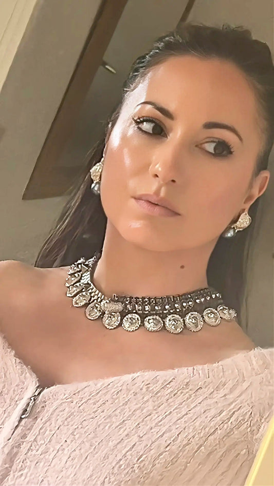 🐆🦁 THE BIG CAT STACK: Iosselliani Panther Collar + Anne Klein Lion Medallion + KJL Pearl & Crystal Leaf Earrings