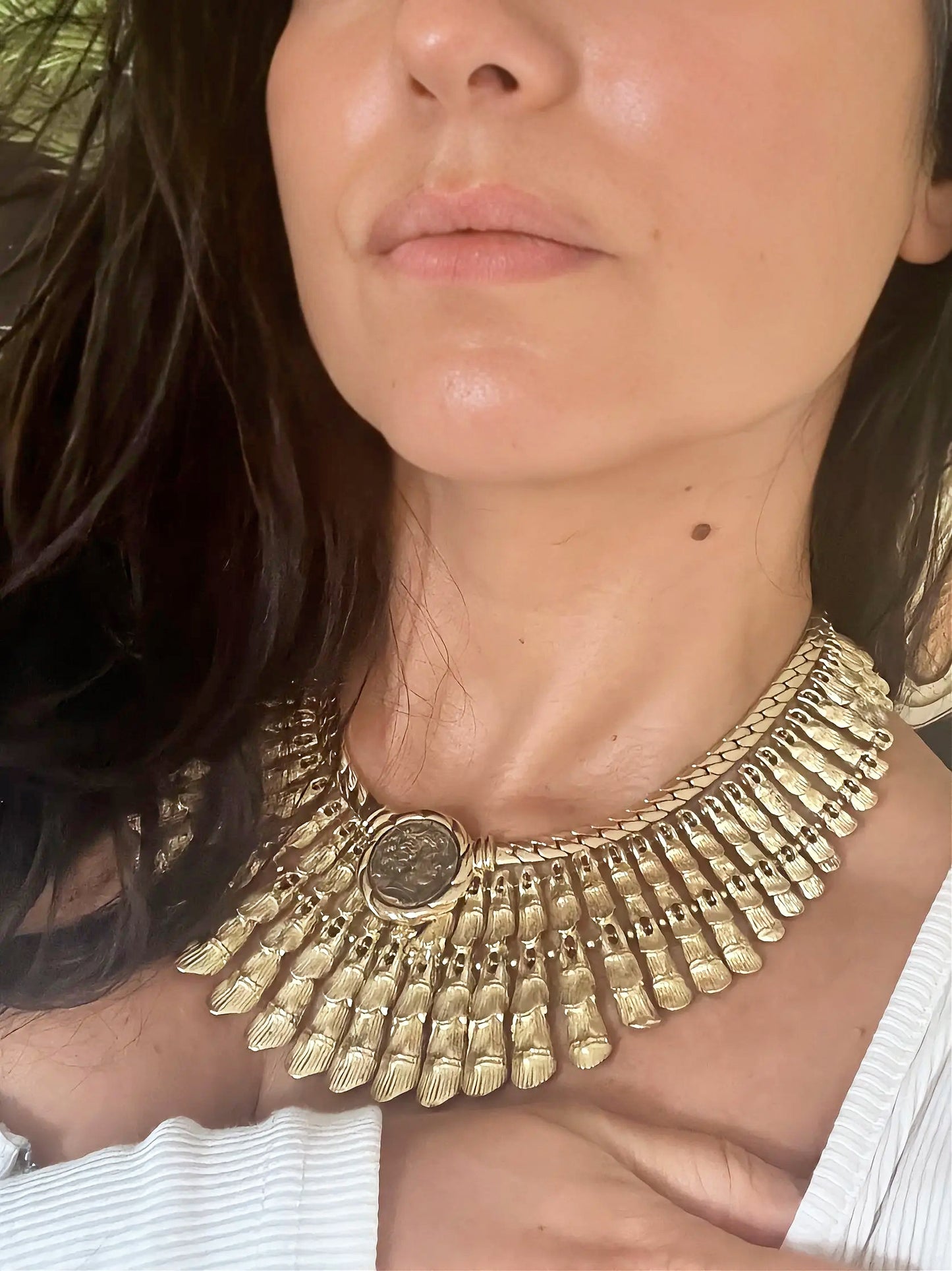 🐛 STATEMENT POWER SET: BSK Cleopatra Scarab Necklace & Bracelet - Ancient Egyptian Glamour