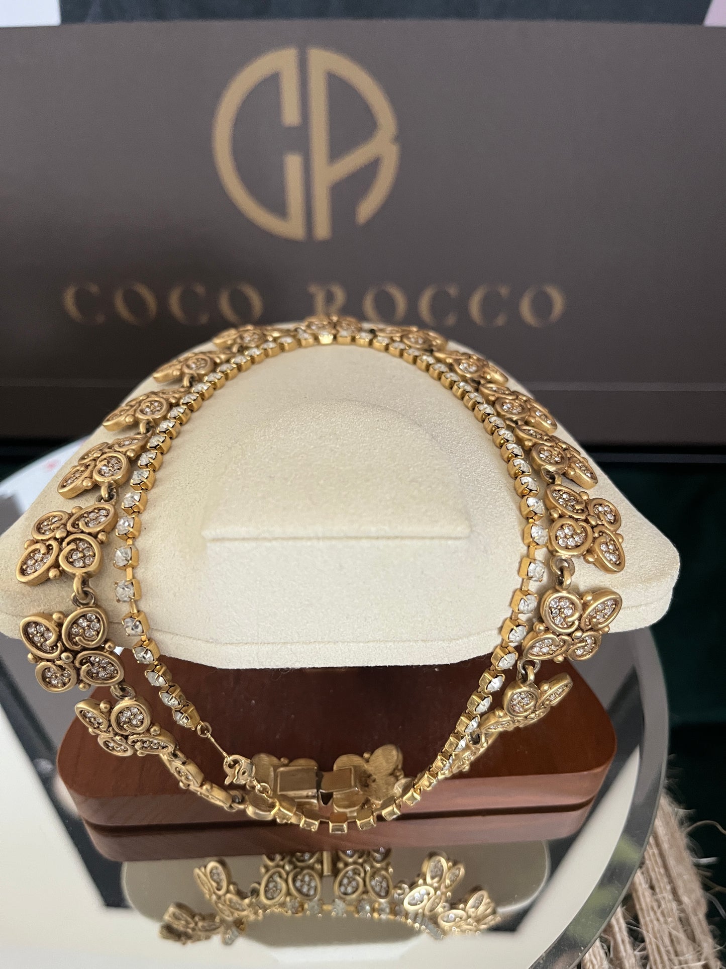 💎 LUXURY COUTURE SET: Oscar de la Renta & Mariko Crystal Statement Necklaces