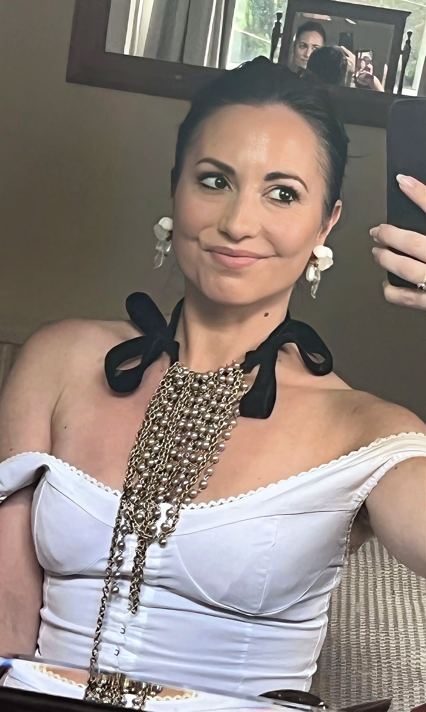 🎀 PARISIAN COUTURE: Lanvin 1990s Velvet Ribbon & Pearl Cascade Necklace
