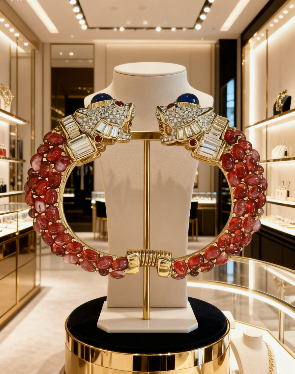🐟 ETERNAL LOVE: Kenneth Jay Lane 1990s Kissing Koi Bracelet - Gripoix Glass & Sapphire Luxury