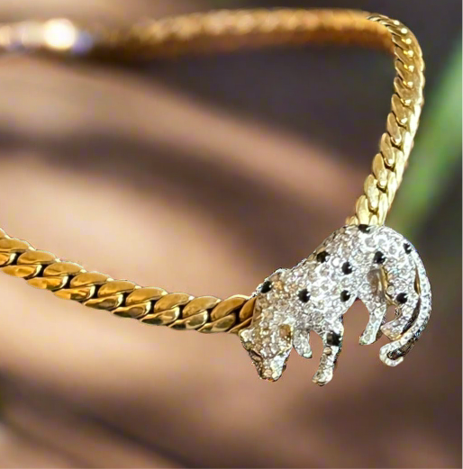 🐆 WILD LUXURY: 1960s JL Aldenkamp Leopard - Mod Era Statement Collar
