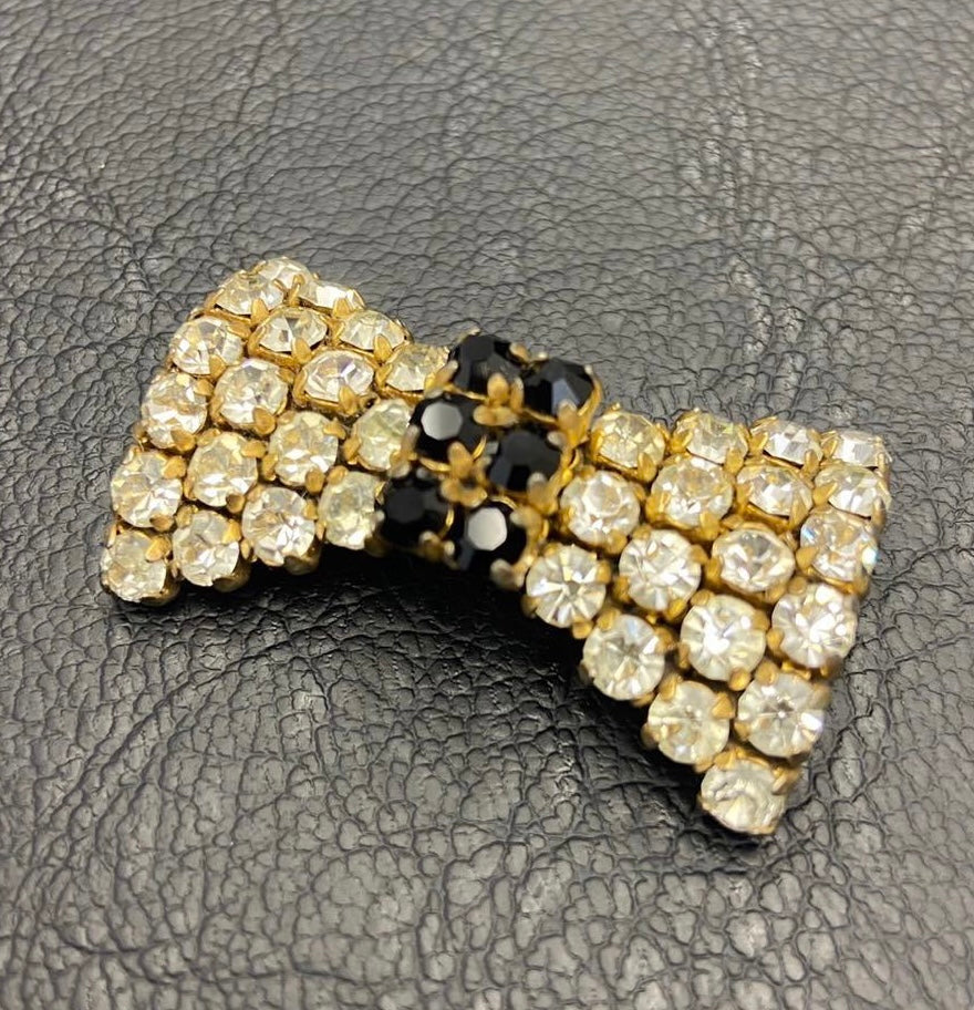 💎 LUXURY ICON: 1980s Celine Crystal Bow Brooch - French Haute Couture
