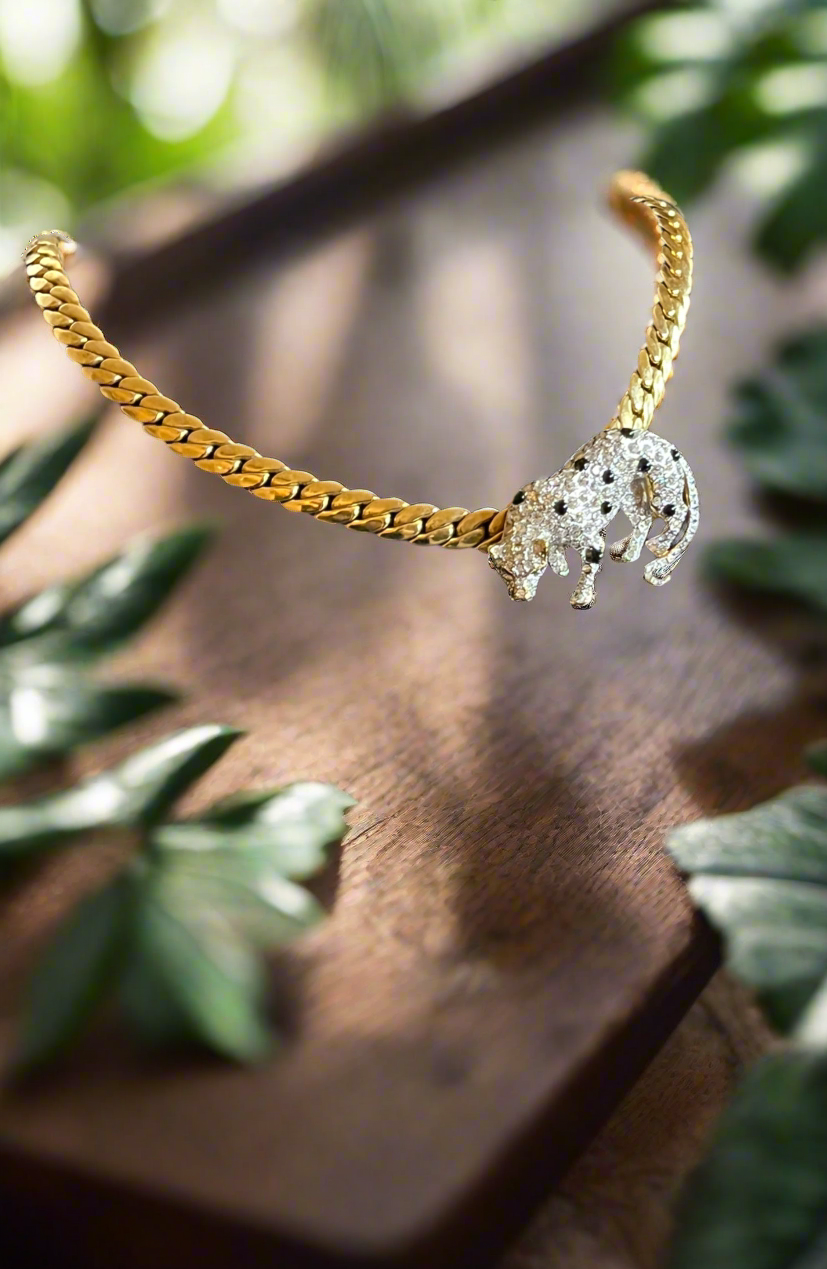 🐆 WILD LUXURY: 1960s JL Aldenkamp Leopard - Mod Era Statement Collar