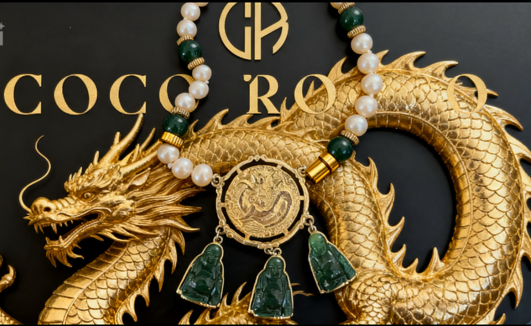 🐉 COLLECTOR'S TROPHY: Donald Stannard 1970s–80s Imperial Dragon & Malachite Shrine Pearl Necklace — Signed