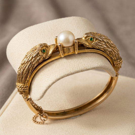 AI-styled Castlecliff double-swan and pearl detail on cream background