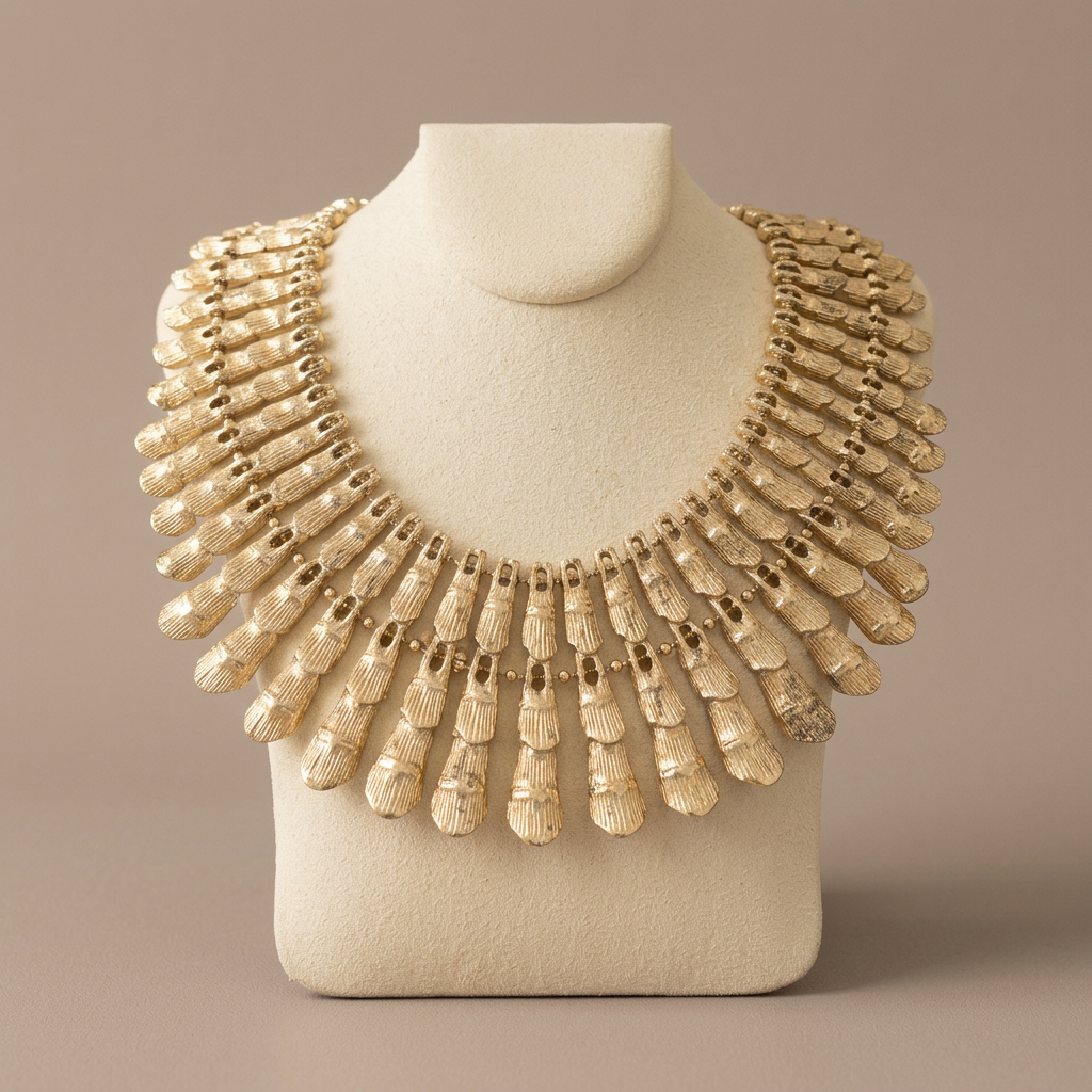 AI-styled BSK Cleopatra necklace on ivory bust