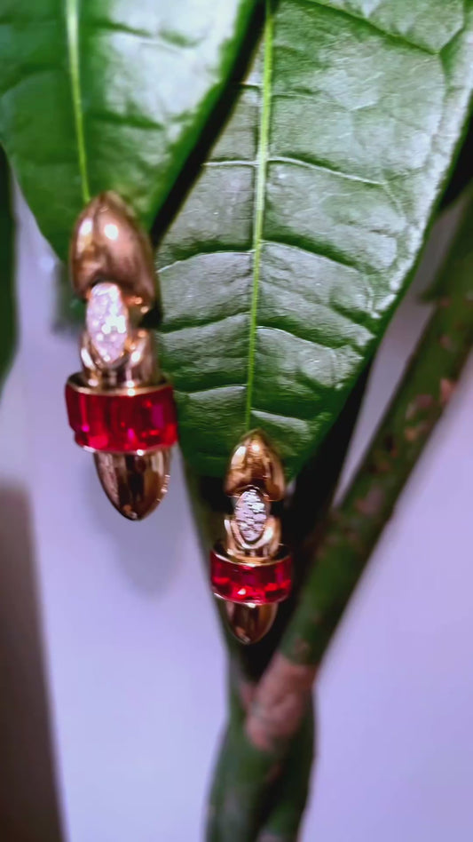 🌟 MID-CENTURY LUXURY: 1950s Pannetta - Art Nouveau Ruby Intaglio